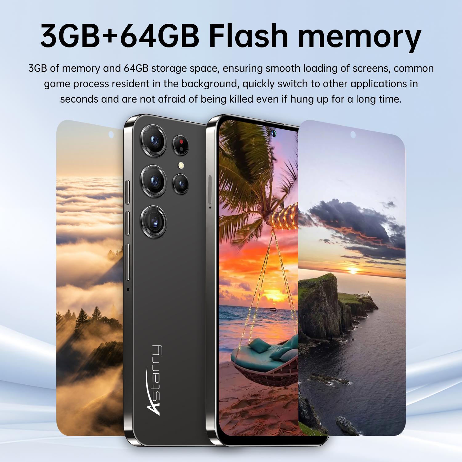 Astarry-Unlock 25 Ultra Smart Android Phone, Android Cell Phone, 6.56-Inch Screen, 3gb+32GB/64GB RAM, 3800mah Battery, Dual Sim, WiFi, Bluetooth-compatible, GPS, Android Mobile Phone