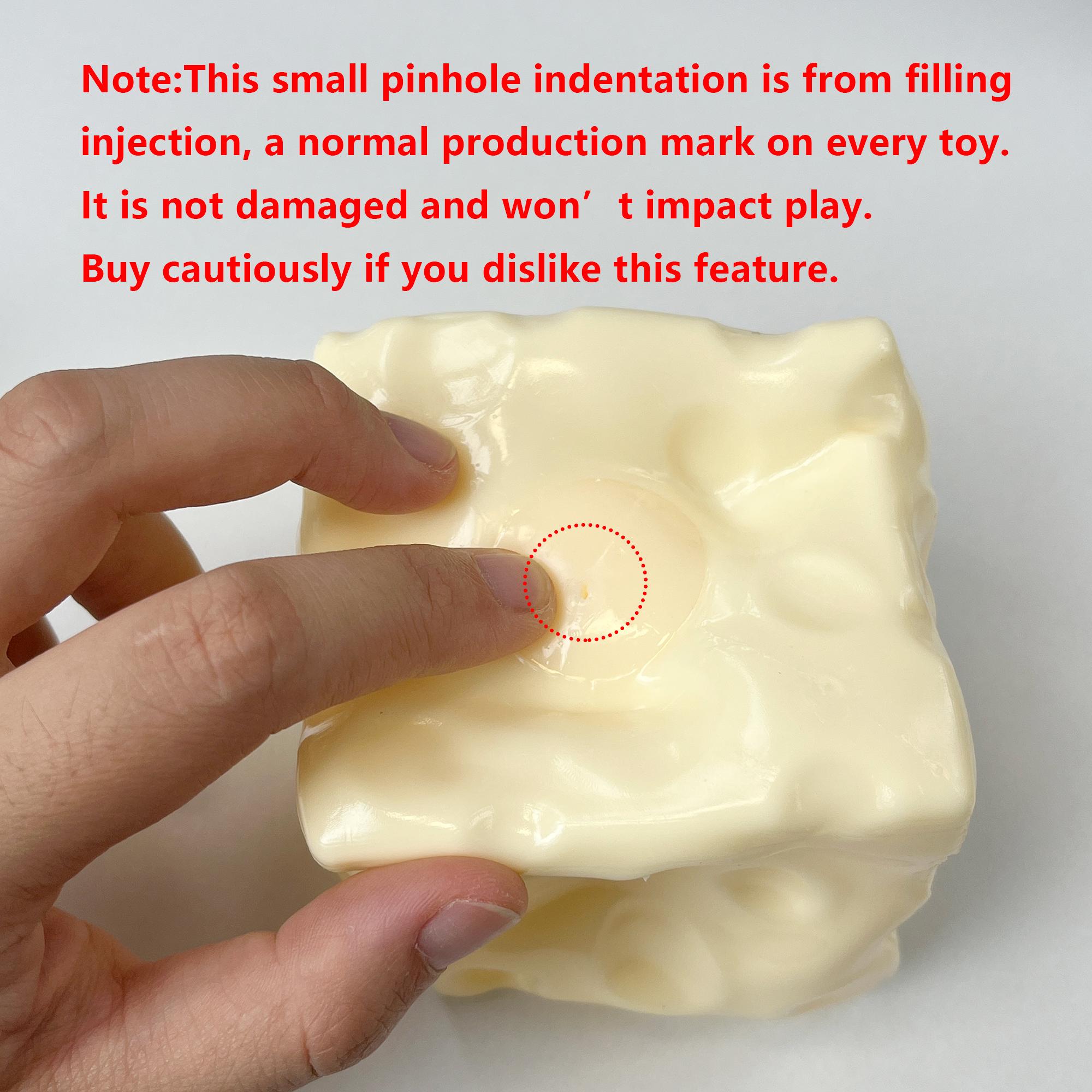 Fully Moldable Non-Rebound Petroleum Jelly-Filled Cheese Squishy Stress Ball, Giant 6 cm & 7 cm Soft Gel Cheese Block for ASMR Relaxation, Squishy Fun Viral Fidget Gift for Anxiety Relief, Decompression Squishy