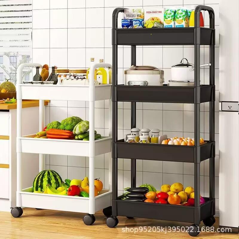 Multi-Layer Mobile Cart Storage Rack, Kitchen Bathroom Bedside Snack Bookshelf, Perfect Holiday Gift for Friends, Birthday Present