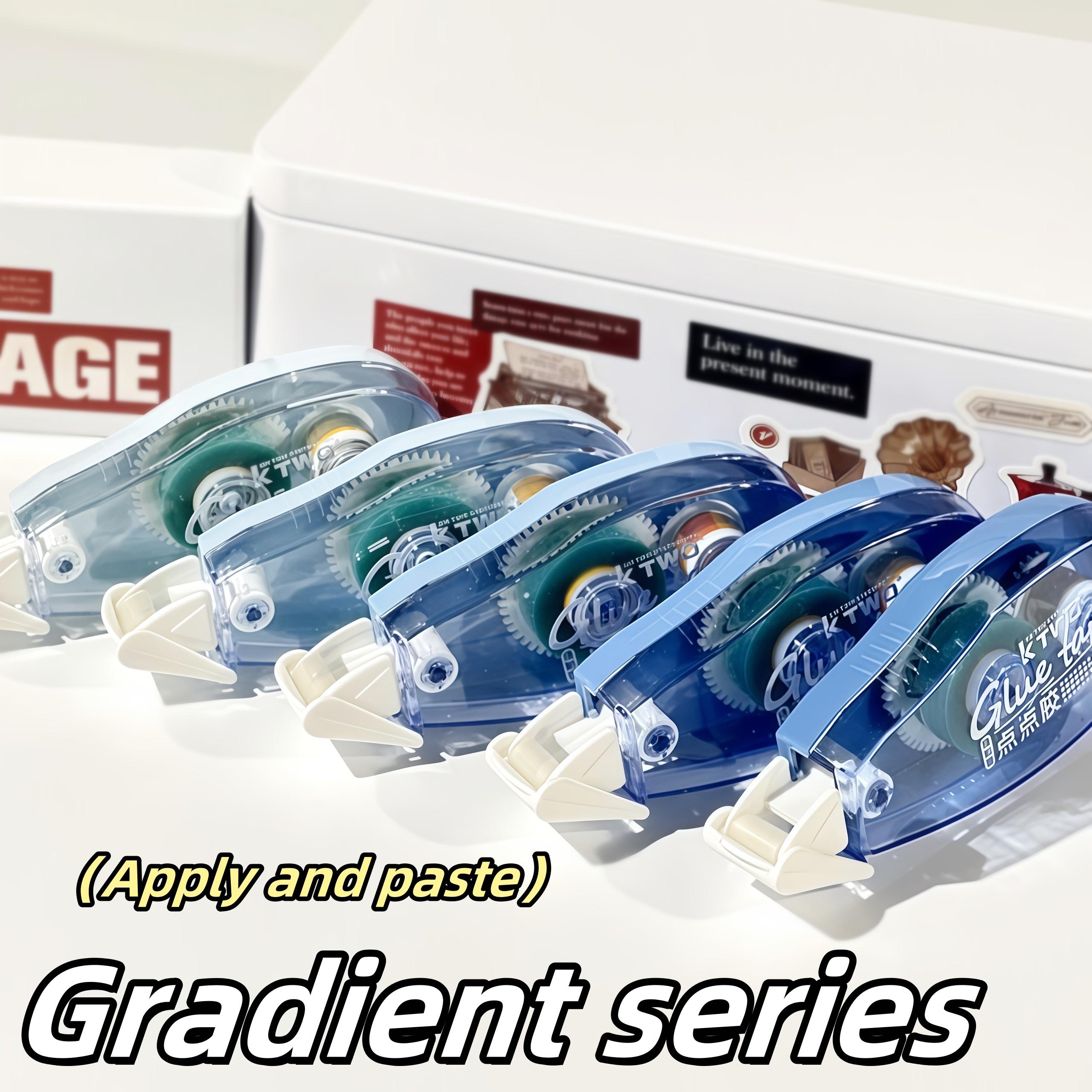 5pcs Transparent Gradient Double-Sided Tape, Multiple Colors, No-Trace Adhesive, Durable Photo Holder, Compact Design, Ideal for Crafts