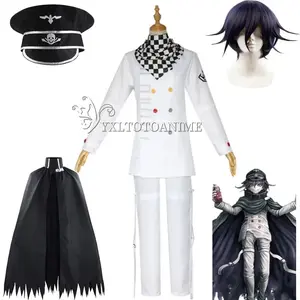 Danganronpa V3 Kokichi Oma Cosplay Costume President Uniforms Cloak Full Set Halloween Carnival clothes wig