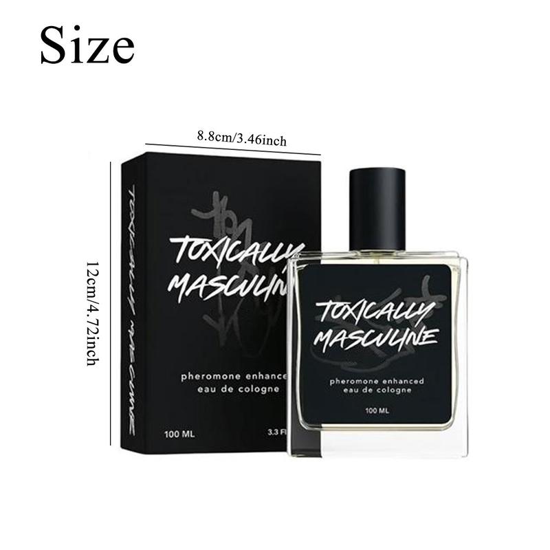 Toxically Masculine Pheromone Infused Eau De Cologne 100ML, Long Lasting Fragrance, Bold Scent Colognes for Men, Friday Gifts