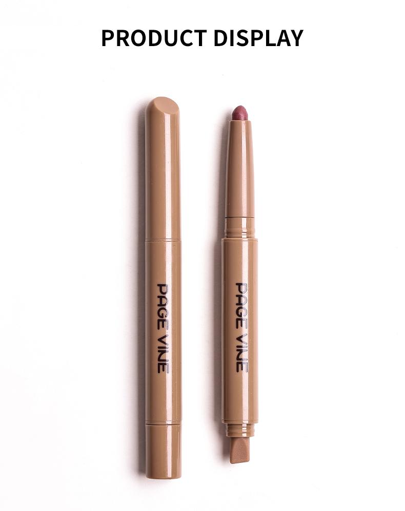 Matte Smooth Peptide Lip Liner, Nude Lipstick Dual-Use Pen, Neutral Tone, Sheglam Makeup Essential, Natural Lip Effect, Daily Use