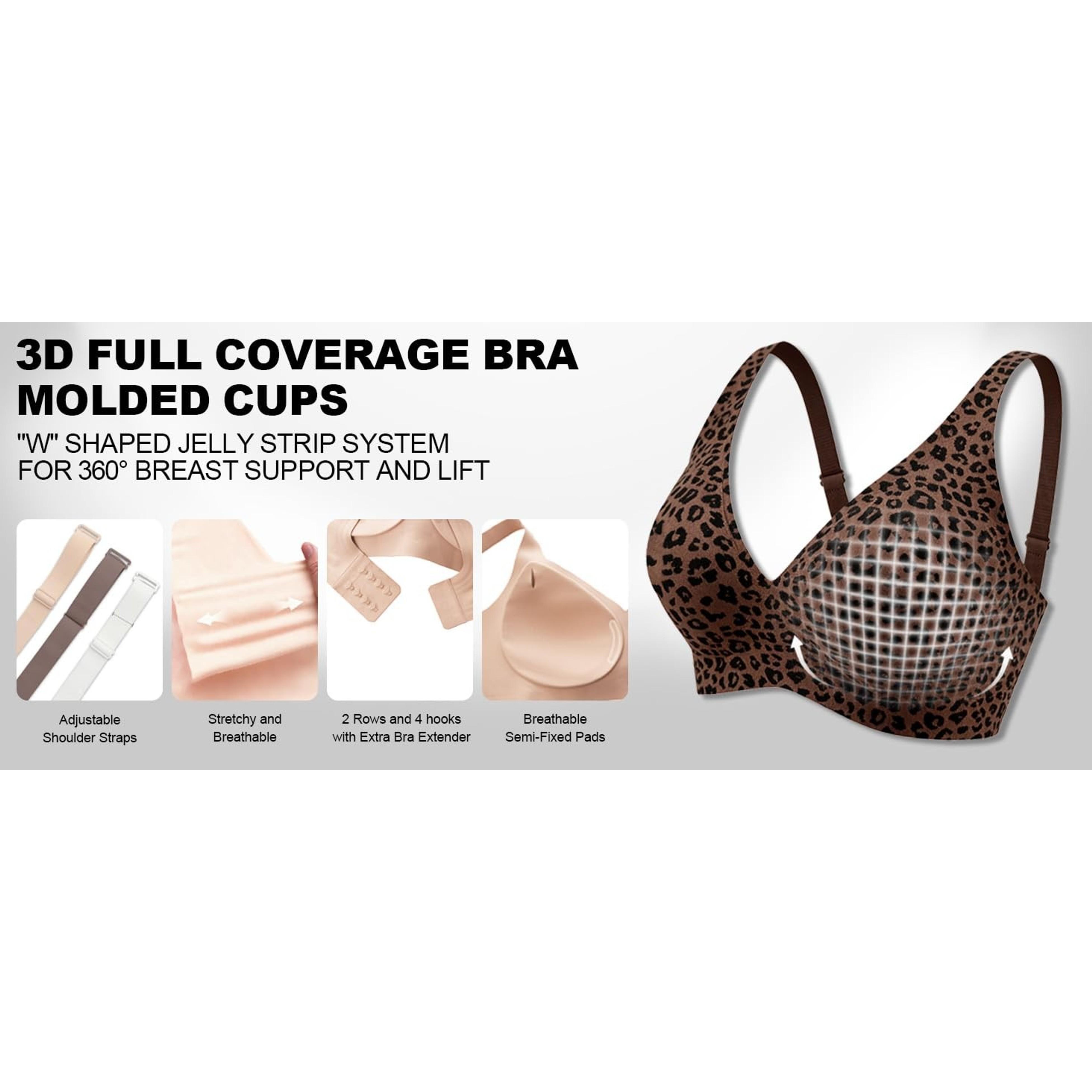 Womens Jelly Plunge Wireless Bralette T-Shirt Comfortable Bra