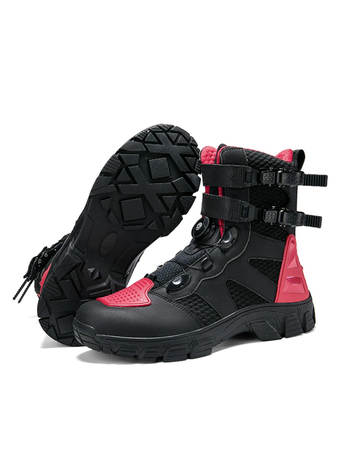 Men's Motorcycle Riding Shoes, Anti-Slip Racing Boots, Waterproof Safety Design, Comfortable and Secure, Ideal for Safe Cycling