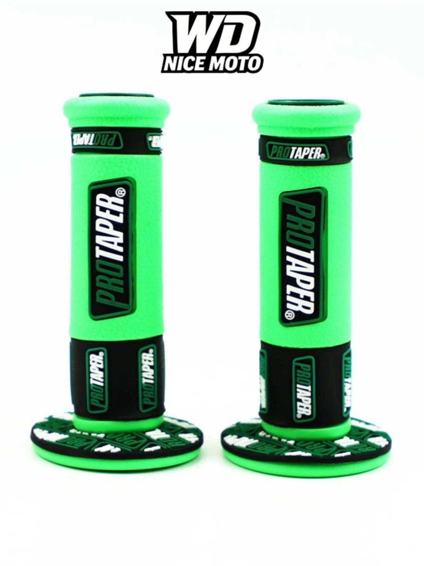 WD Nice Moto Motorcycle Handle Grips, 7/8" 22mm Universal Handlebar Rubber Gel, Comfortable Hand Grip for Motocross & Dirt Bikes