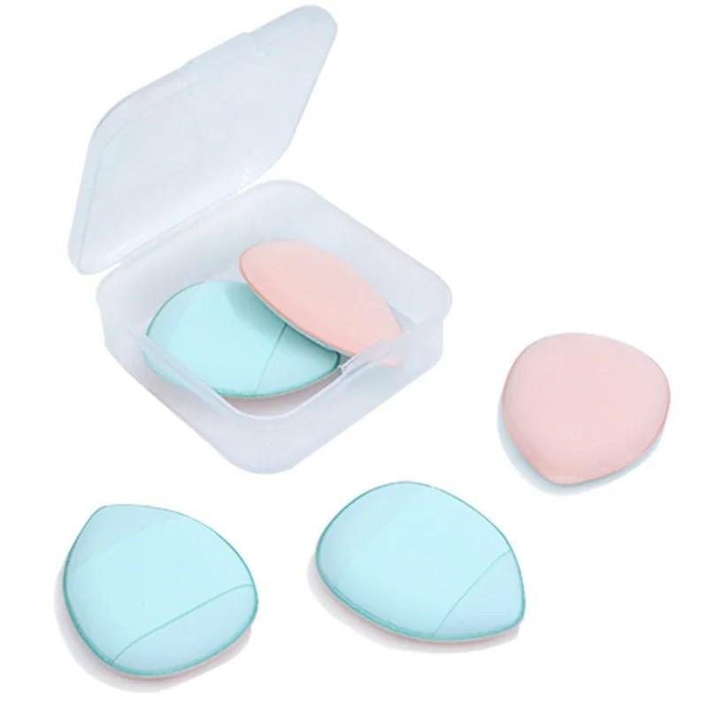 Creamy Makeup Sponge Set, Mini 5-Piece Portable Kit with Box, Finger Brush Sponges, Compact Storage Solution for Travel & Home Use