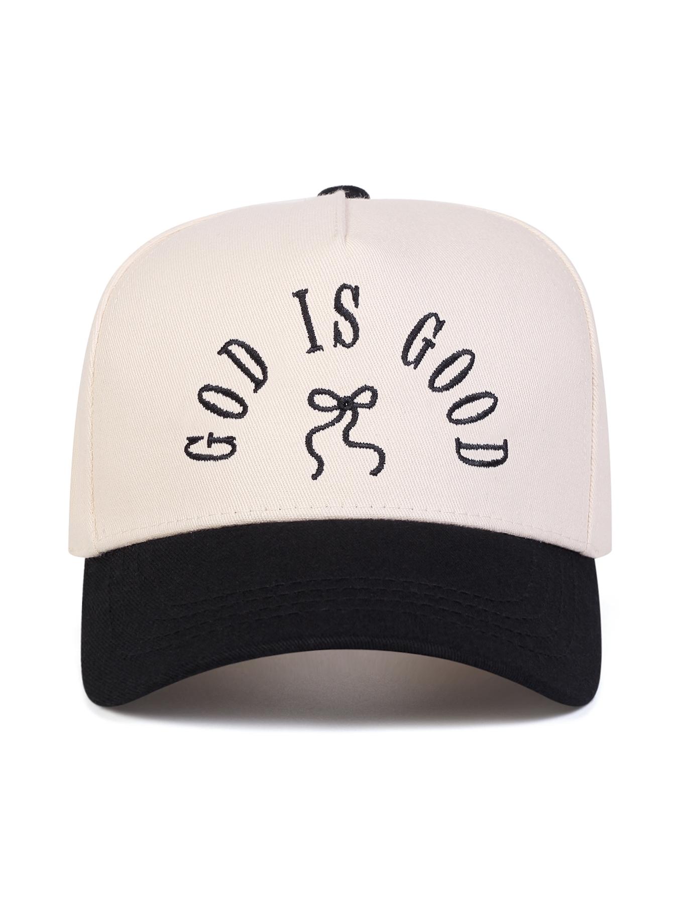 Unisex Baseball Cap God Is Good Letter Print, Adjustable Outdoor Sun Protection Hat, Casual Fitted Design for Spring & Fall Travel, Adjustable Snapback Hat
