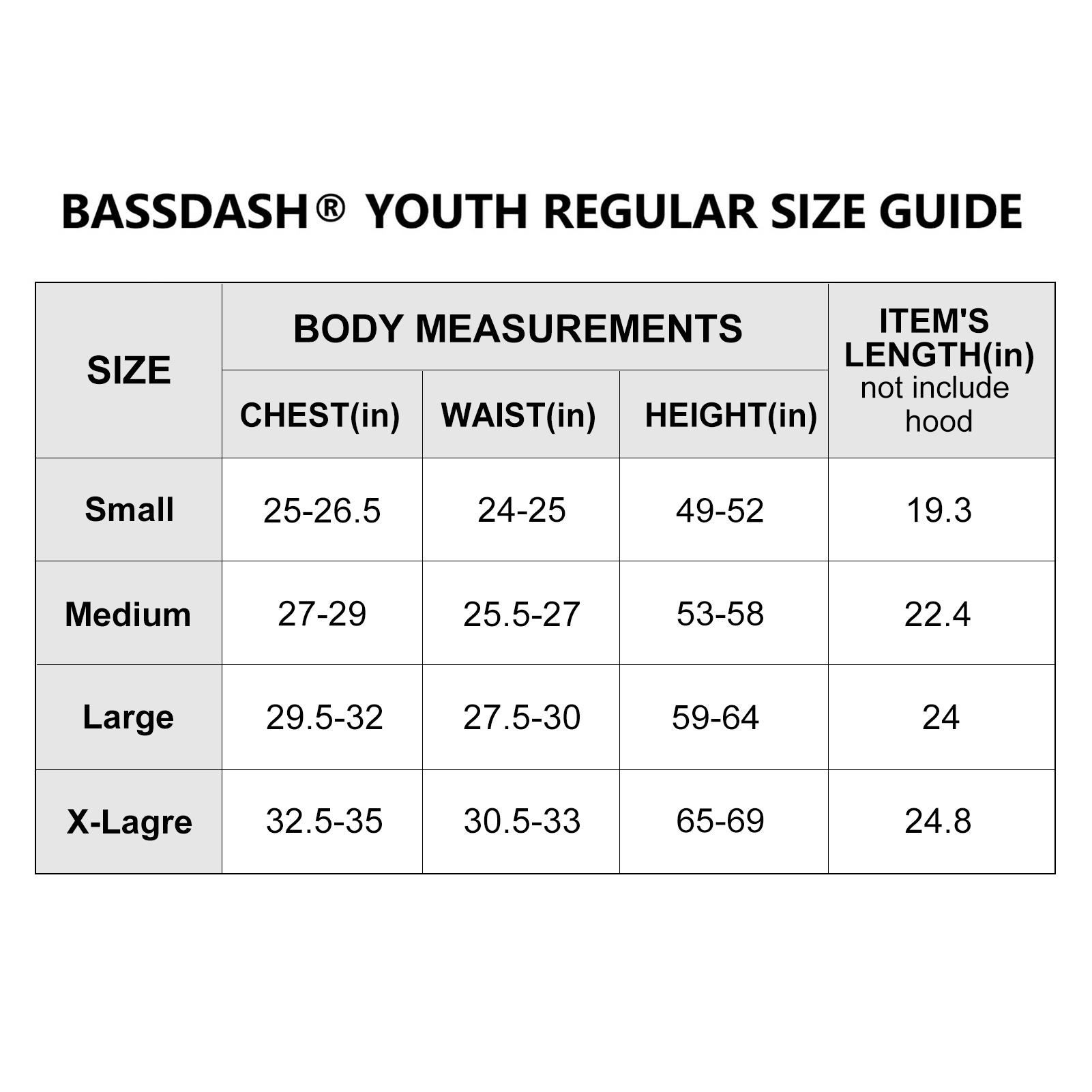 BASSDASH Youth UPF50+ Performance T Shirt with Hood Long Sleeve Fishing Hiking Sun Shirt FS03Y