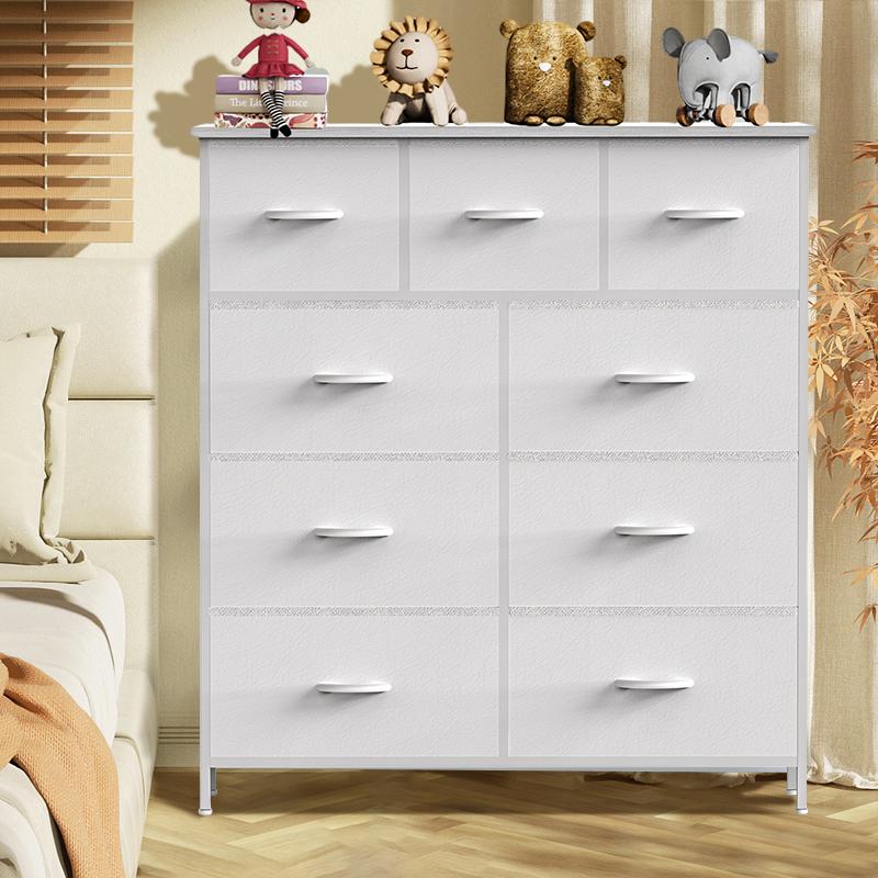 9 Drawer Dresser for Bedroom, Fabric Tall Dressers & Chests of Drawers, Organizer Storage Tower for Bedroom, Living Room, Hallway, Closet, Girls, Bedroom Furniture, Dresser Cabinet, Storage Shelf