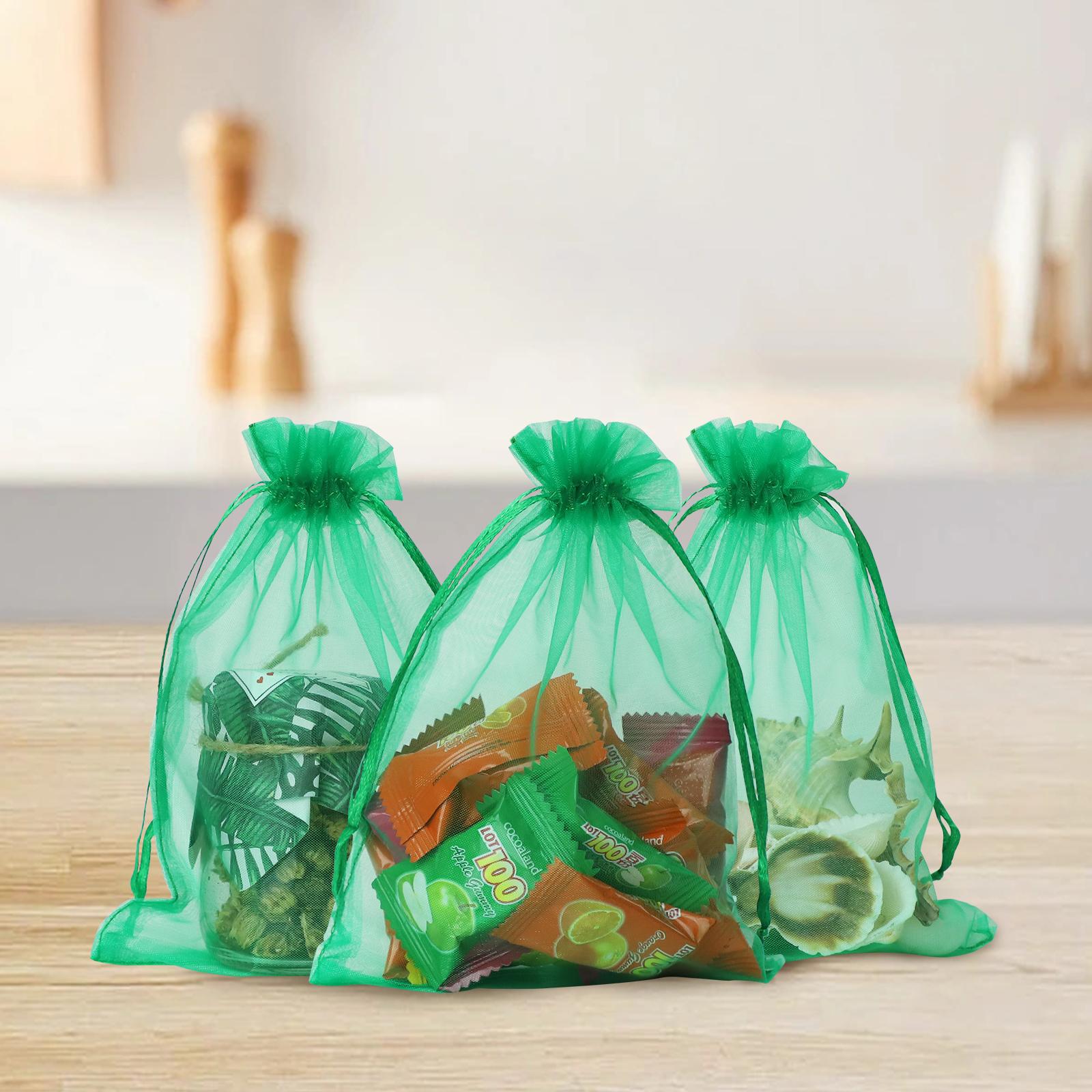 Wudygirl 5x7-inch organza bags with satin drawstrings, pack of 100. Perfect for parties and weddings as reusable gift bags. Transparent design, non-toxic, high-quality gift bags. Elegant gift packaging Paper Gifts