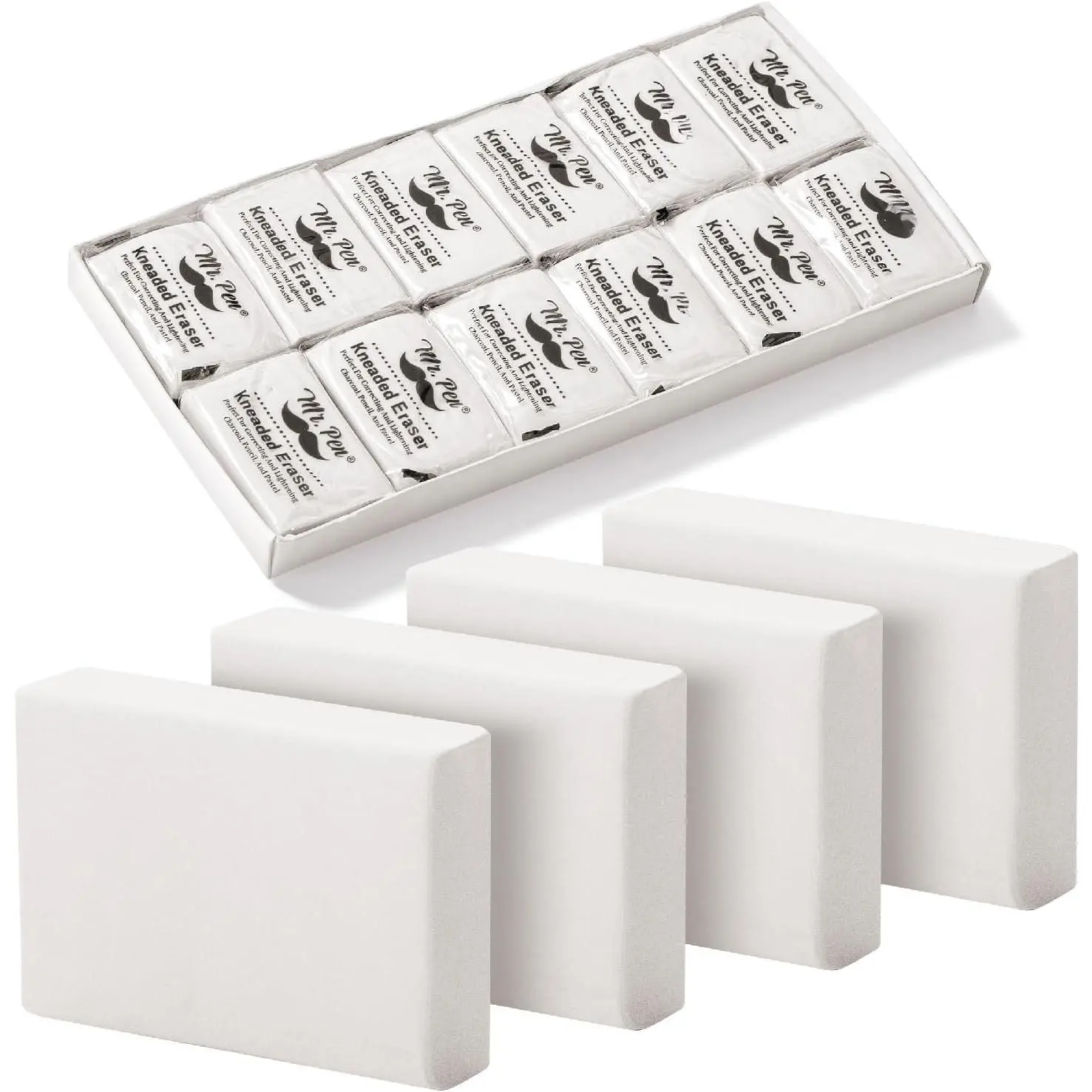 - Kneaded Eraser, 12 Pack, White Kneaded Erasers for Artists - Kneaded Eraser, 12 Pack, White Kneaded Erasers for Artists