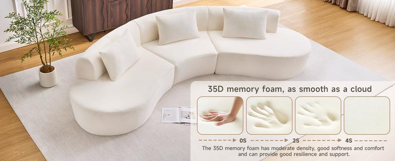【Valentine's Day gift】ONBRILL Cloud Sectional Couch,Modern Modular Sofa with Deep Seat,Upholstered Chenille Boneless Upholstered Couches for Living Room,No Assembly Required