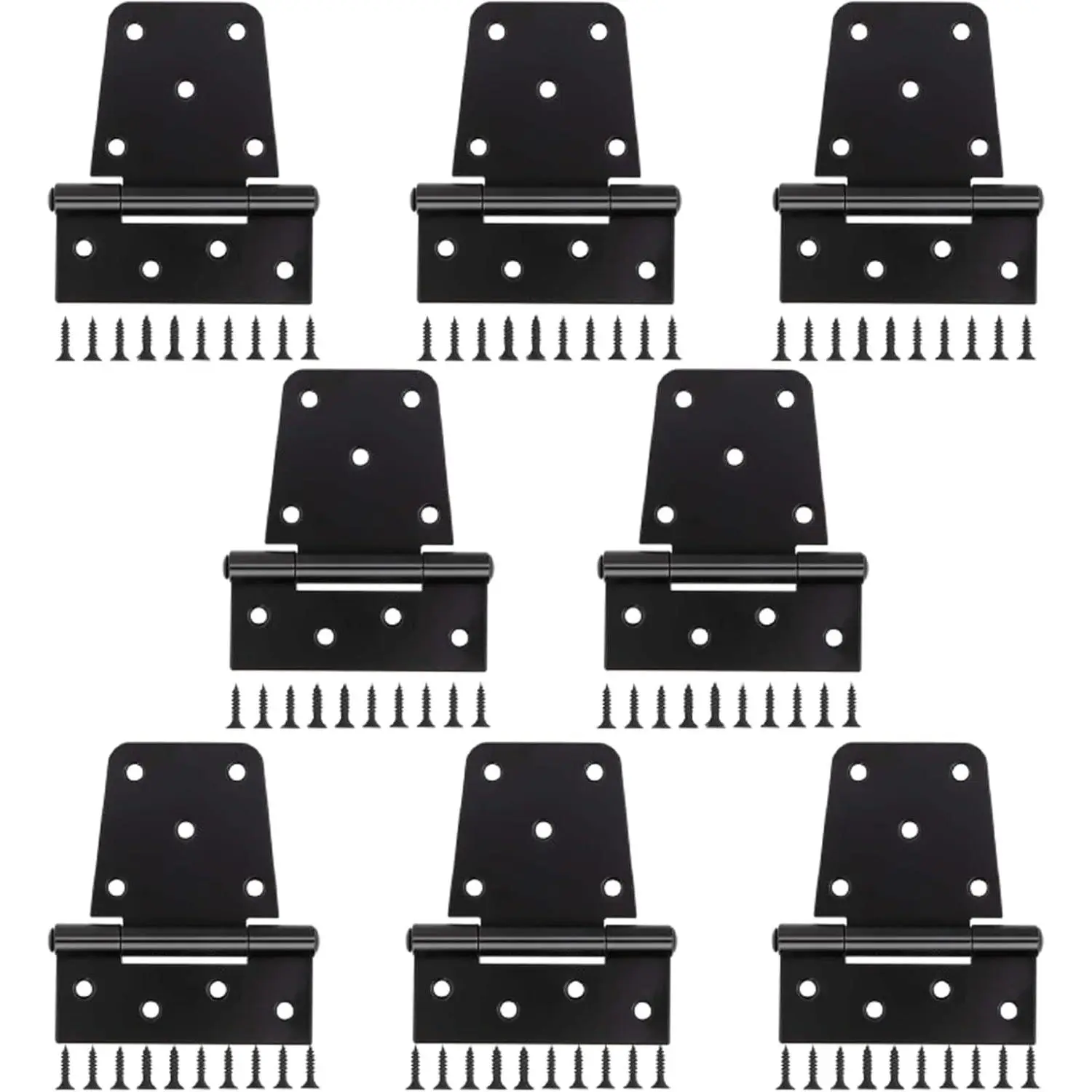 3-1/2" Heavy Duty Gate Hinges, 2 Pack Black Iron Shed Door Hinges, Heavy Duty T Hinges Gate Hinges for Barn  Fence Gate Hinges with 36 count Screws