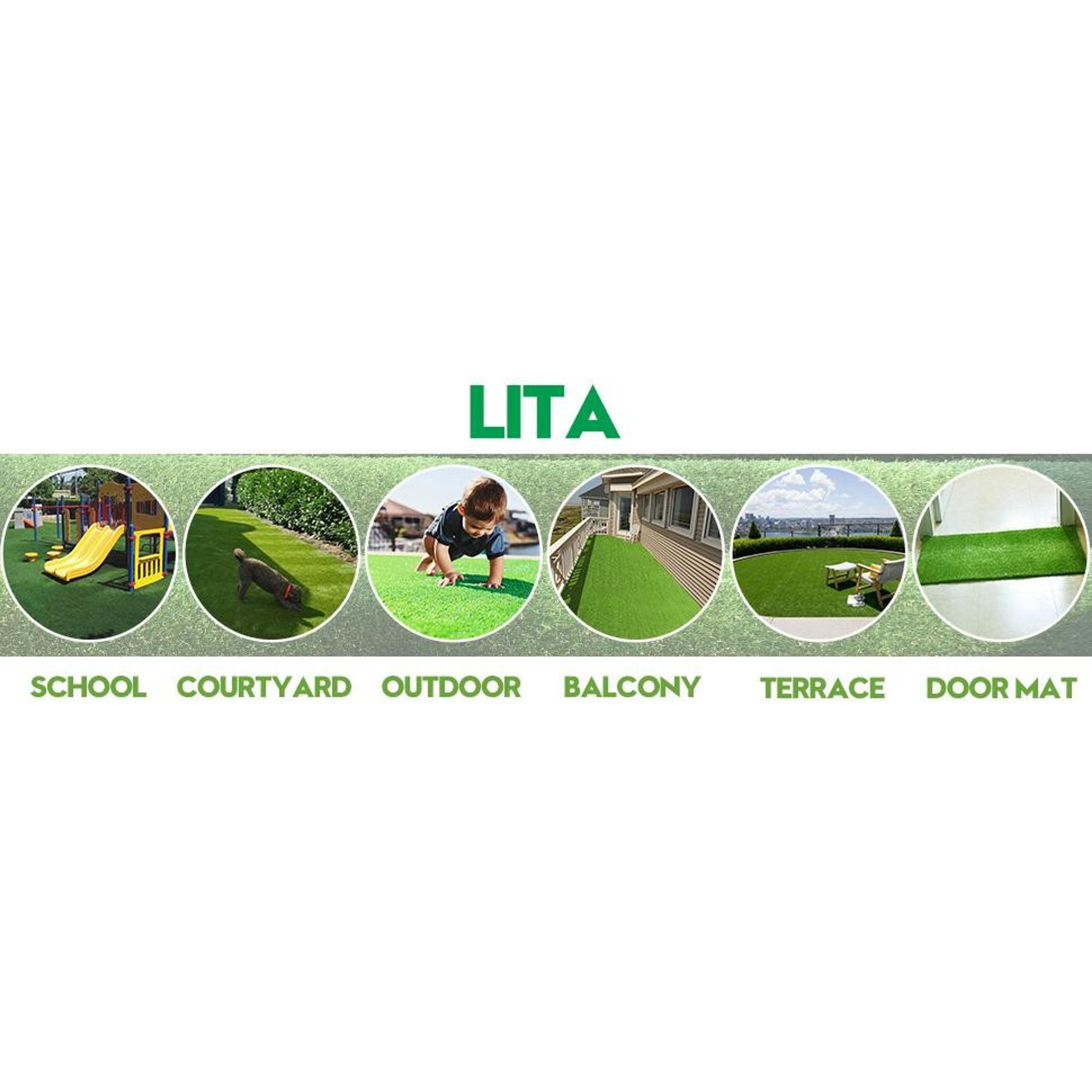 Artificial Grass 3' x 10' (30 Square Feet) Realistic Fake Grass Deluxe Turf Synthetic Turf Thick Lawn Pet Turf -Perfect for Indoor/Outdoor Landscape (20mm high Pile) Customized