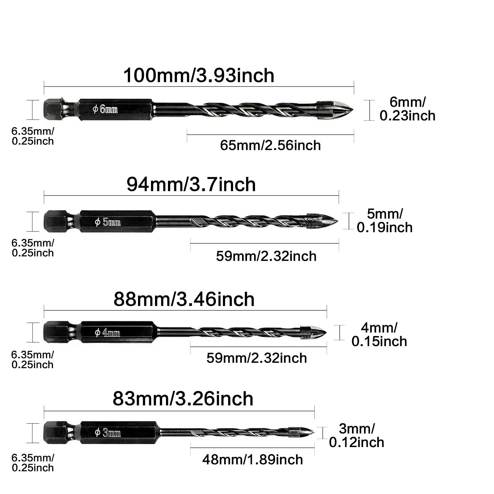 Professional Tile Drill Bit Set, Spiral Drill Bit, Masonry Drill Bit, Multi-Functional Drill Bit Set, Wear-Resistant Drilling Tool, Home Repair Hardware Accessories