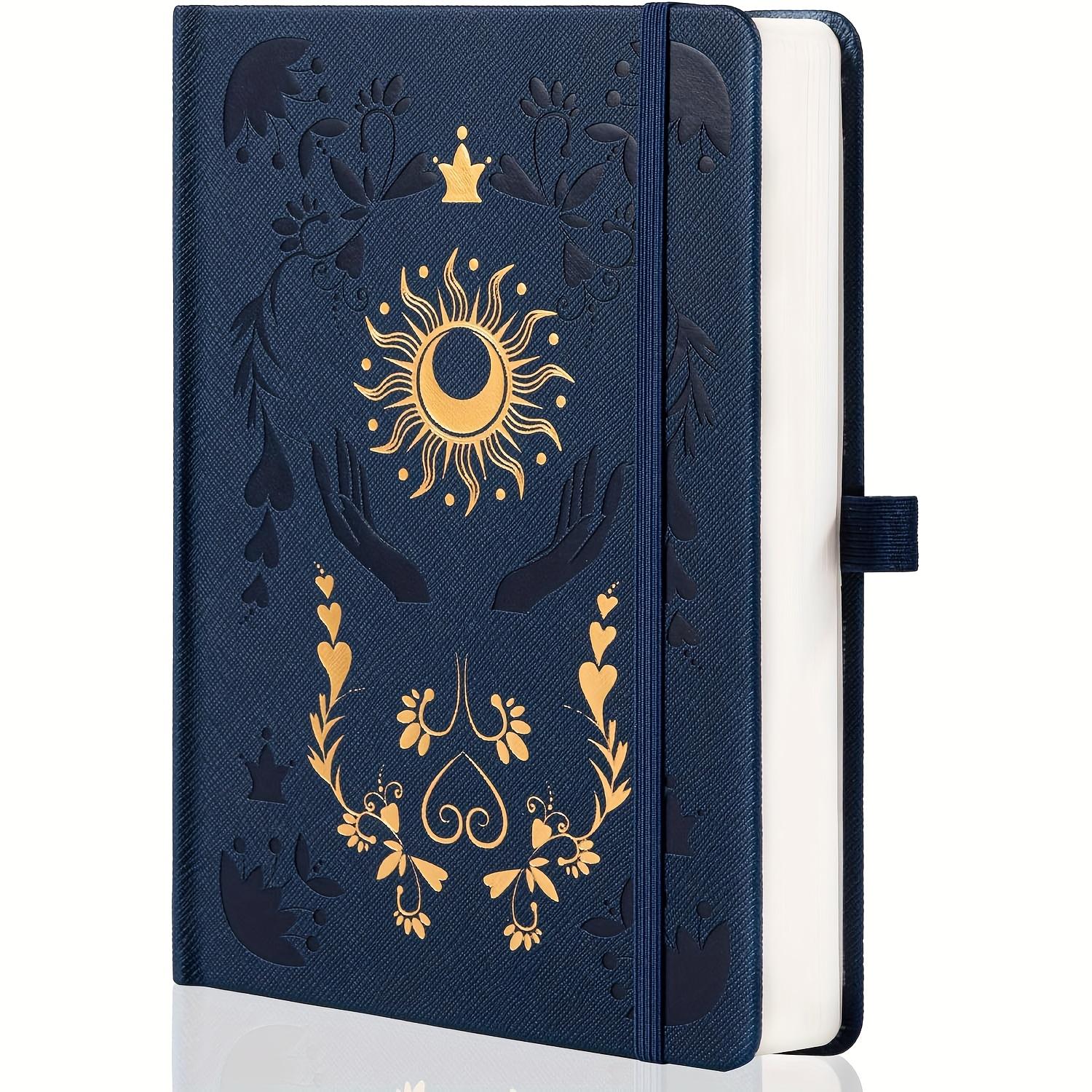 1 dot grid notebook, 100 pages, A5 medium size (5.7'' x 8.3''), leather cover, 160 GSM thick paper, suitable for bullet journaling, planning, and tracking