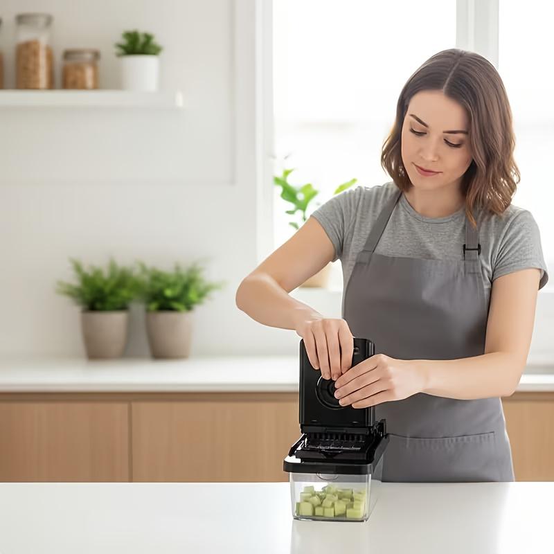 14 In 1 Multifunctional Manual Chopper | Vegetable and Spiral Chopper with 8 Stainless Steel Blades, Suitable for Fruits, Vegetables, Carrots, Potatoes, Onions - Easy to Clean, Large Capacity 6L Separator, Household Essentials