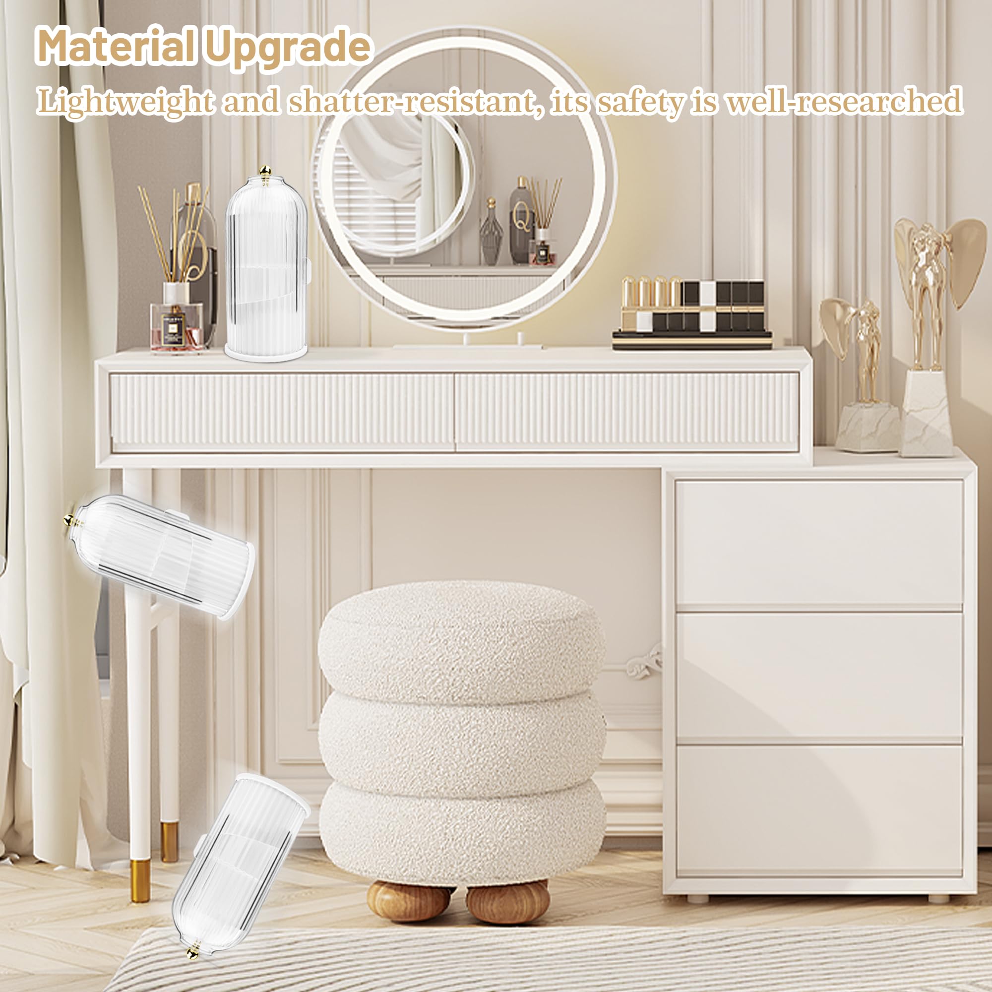 Concealed Toothbrush Holder, Rotating Bathroom Organizer Countertop, Toothbrush Holders with Cover, Bathroom Counter Organizer with Covered Makeup Brush Holder, Toothbrush Holder Organizers, Toothbrush Holders For Bathrooms (1pcs White)