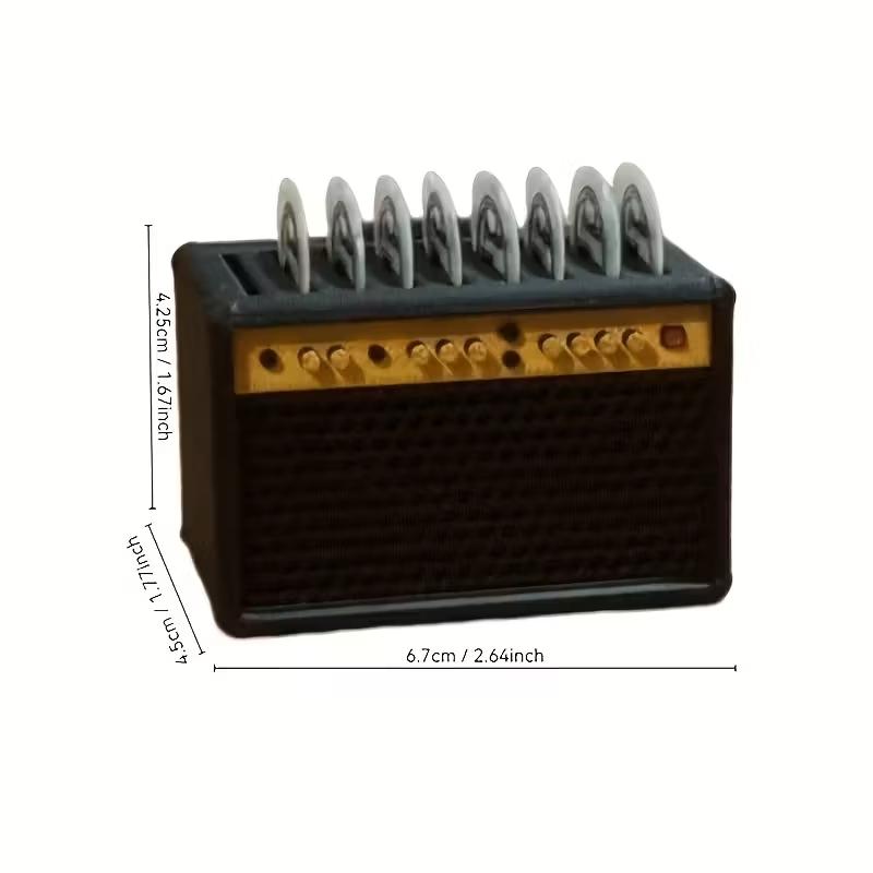 Guitar Pick Storage Box with Pickup Design, Non-Slip Base, Portable Guitar Pick Case, Ideal Gift for Musicians, Durable Construction