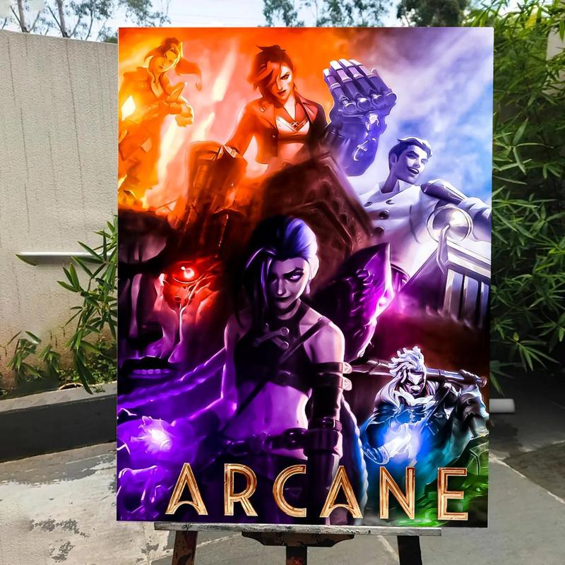 Game A-A-Arcane Main Art Movie Poster HD Waterproof Self-Adhesive Art Vibrant Wall Print for Living Room Bedroom Bar Parlor Home Decor Gift Fade-Resistant Easy-Apply Durable Dly Artwork