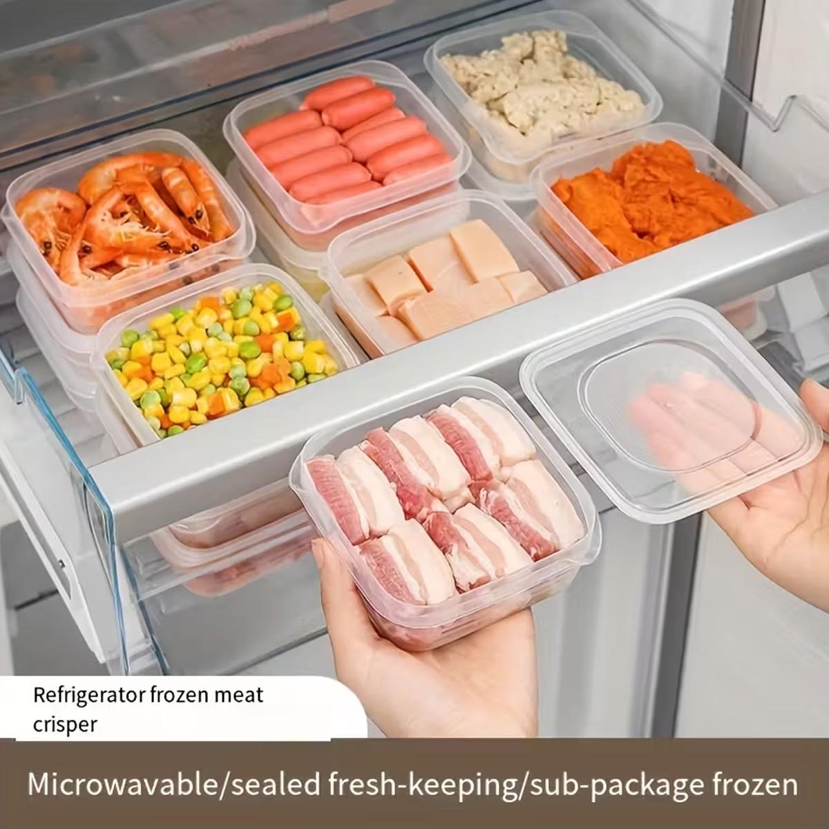 5/10/20pc reusable and stackable freezer food storage box with a sealed lid for leak prevention, suitable for grains, meats, fruits and vegetables. It can also be heated in a microwave oven and is the preferred choice for food storage in kitchens and outd