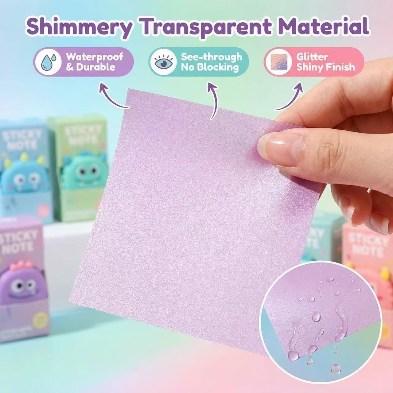 105pcs Rainbow Dopamine color matching pearlescent waterproof post-it notes, pull-out design and easy to use self-adhesive post-it, which is the first choice for colorful and interesting stationery gifts in families, schools and offices.