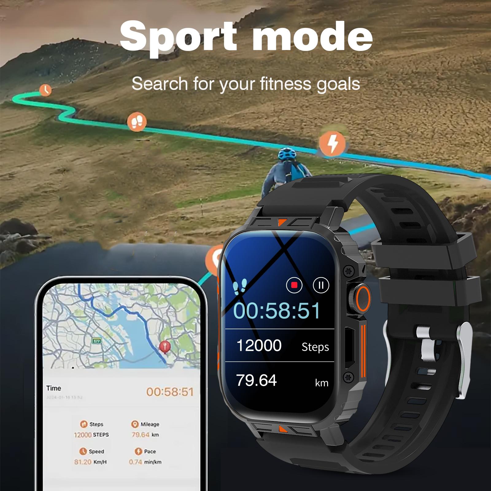 Smart Watch, Wireless calling /dial, Multi-Sport Modes, Call & Message Alerts, Custom Wallpaper, Compatible with iOS/android