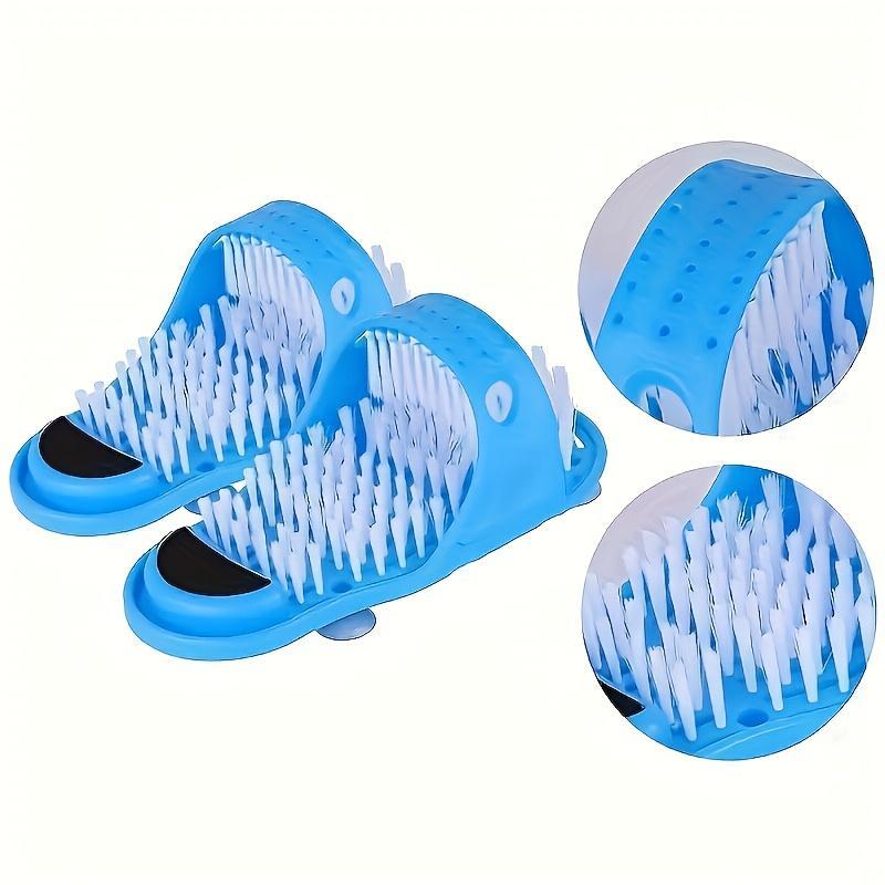1pc Lazy Foot Cleaning Brush with Cloth Bristles - No Electricity Needed, Anti-Slip Grip, Compact Design, Easy to Wash - Shower Floor Functional Tool for Busy Professionals, Home SPA Bathroom Accessory (Blue)