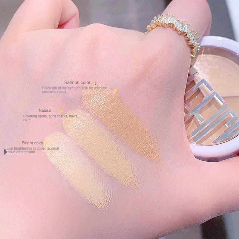 Long-Lasting Matte Concealer Trio, Dark Circle Corrector, Smooth Gel Finish, Covers Redness, Brightens Skin, Medium Coverage, All Skin Types