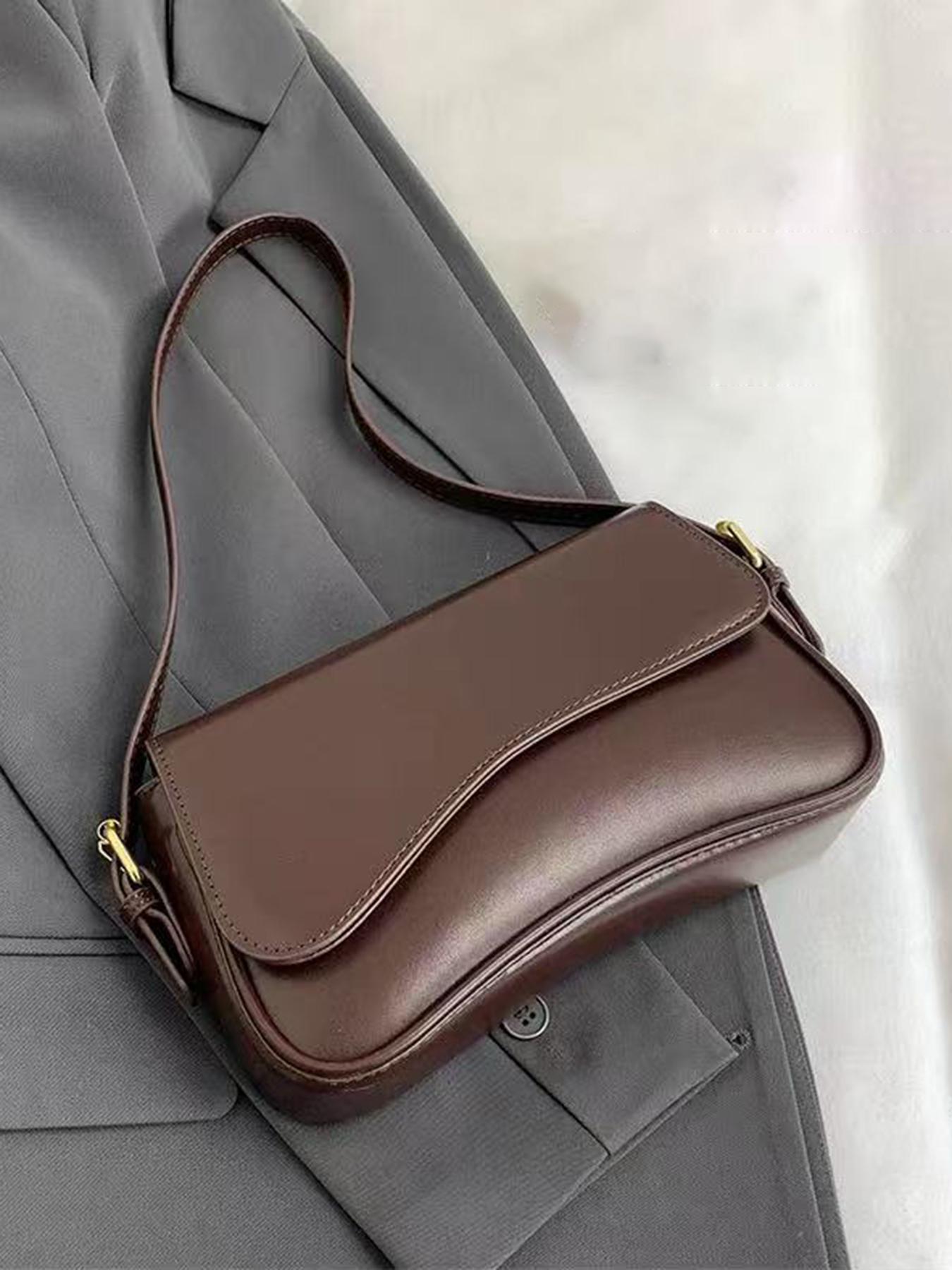 Vintage Minimalist Women's Square Bag, PU Leather Shoulder Bag, Commuter Fashion Handbag for Dating, Picnic, Party, Valentine's Day, Casual Handbag Satchel