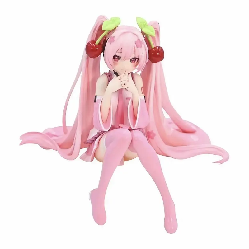 Miku Cherry Blossom Pink Dress PVC Action Figure, Anime Collectible ...