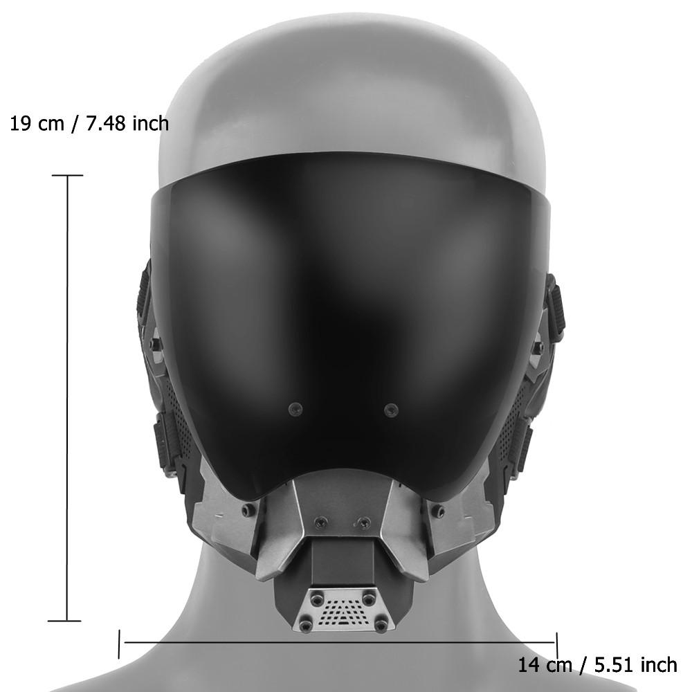 Full Face Mask, Breathable Tactical Mask, Party Role Play Mask, Cyberpunk Style Mask, Holiday Party Supplies