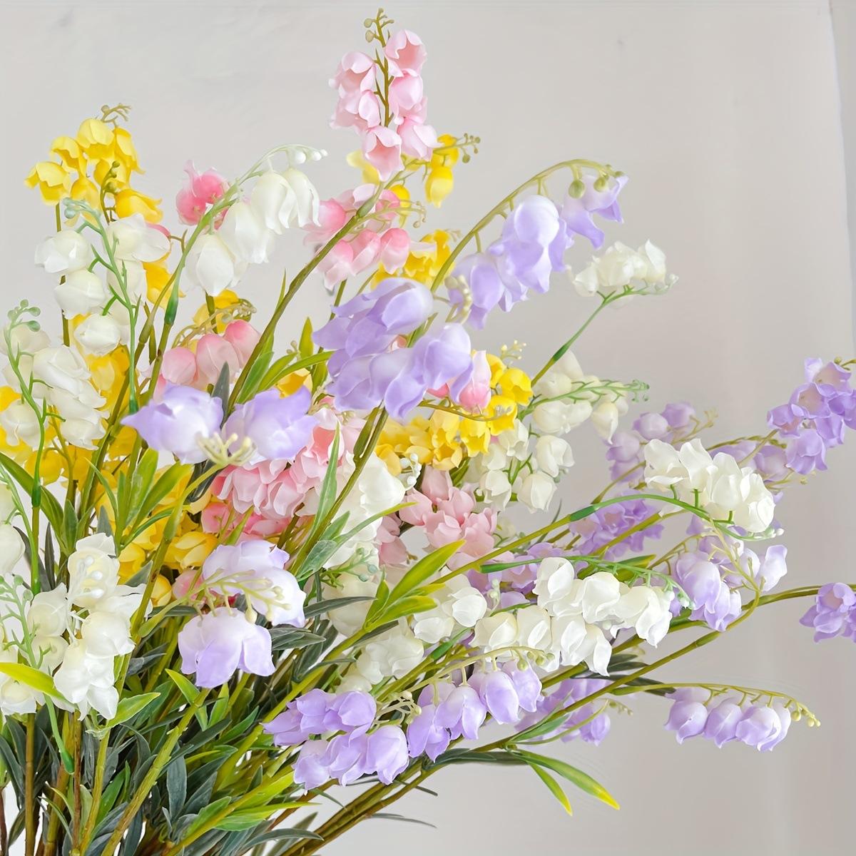 Dreamy Long Branch Bellflower Wind Chime Fake Flowers Factory Direct Soft Decor Garden Decoration, Beautiful Artificial Plant