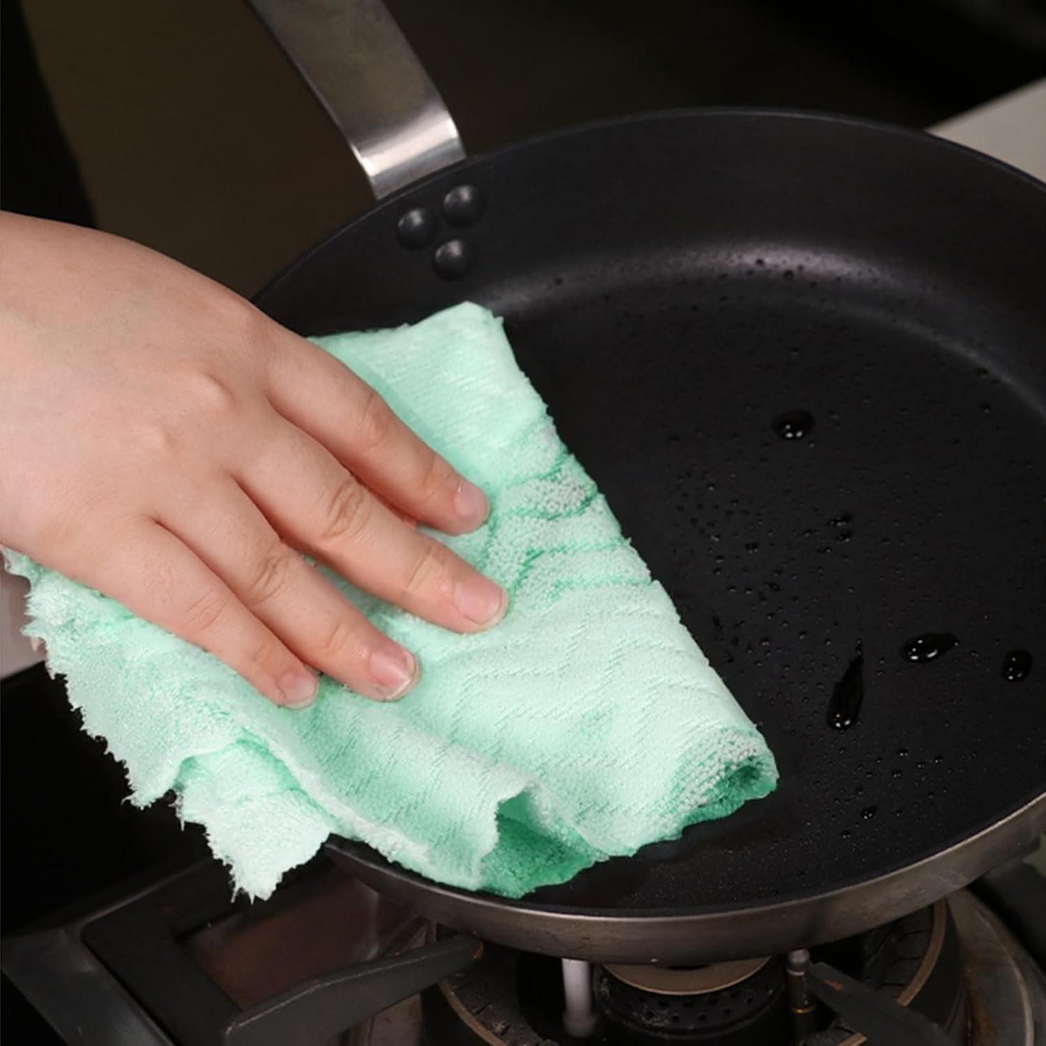 20-Pack Reusable Microfiber Cleaning Cloth Roll, Highly Absorbent and Durable, Super Absorbent Microfiber, Eco-Friendly for Kitchen, Windows, and Cars, Microfiber Cleaning Towels