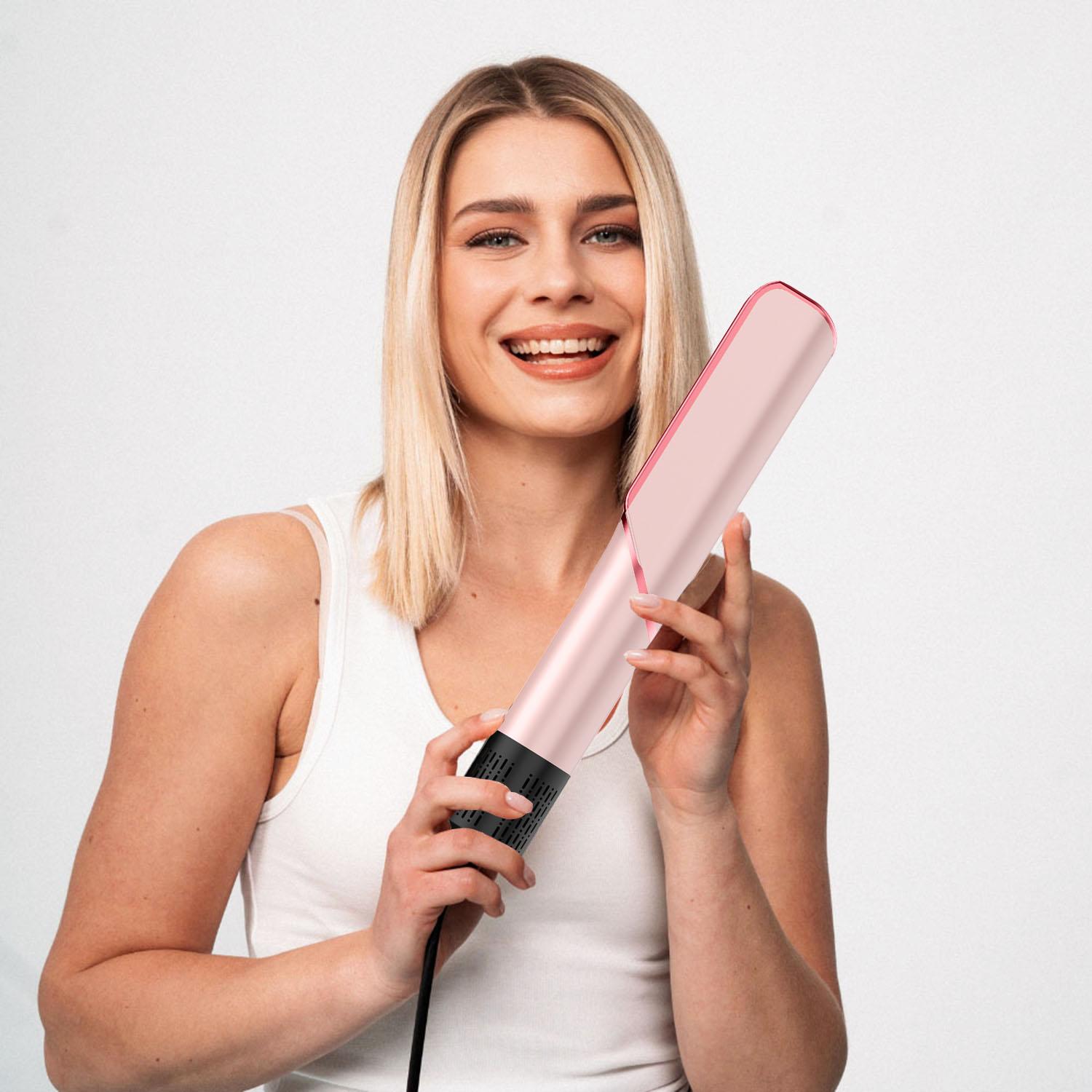 1pc Summer Cool Air Hair Straightener Hair Blower 3 In 1 Multifunctional Hair Dryer & Hair Straightener & Hair Curler Wet to Dry with Cool Wind or Hot Wind 4 Temperature Adjustable Straightening Iron