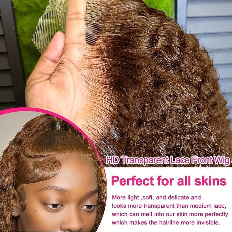 Bling Hair 13x4 13x6 Lace Front Wigs Chocolate Brown Deep Wave Breathable Lace Human Hair Wig Pre-plucked Breathable HD Transparent Lace Free Parting Brazilian Hair TikTokShopHolidayHaul