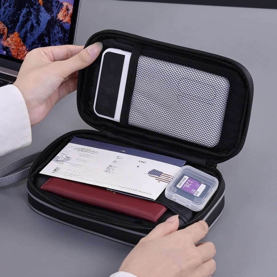 Small Dual-Layer Data Cable Organizer Bag, Mobile Power Bank U Disk U Shield Storage Pouch, Digital Electronics Accessories Case