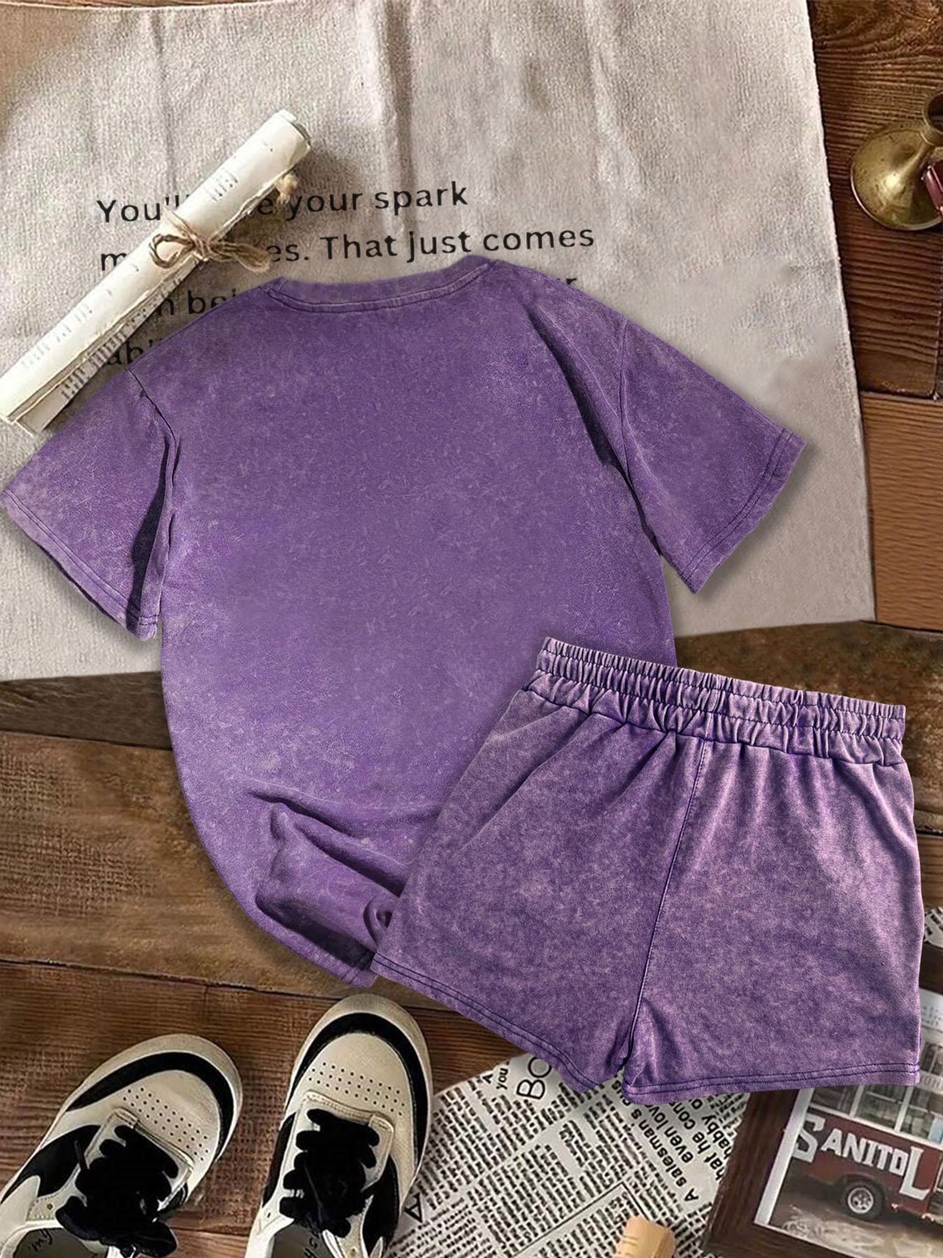 Two-piece Set Women's Solid Color Short Sleeve Tee & Shorts, Casual Minimalist Fitted Round Neck T-shirt & Shorts, Summer Daily Clothes Set for Ladies Outdoor Holiday, Womenswear, Athletic Activewear