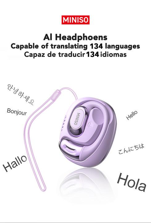 MINISO MS156 AI Headphones True Wireless OWS Earphones Bluetooth 5.4 134 Languages Translation Earbuds HiFi Sound Waterproof Open Ear Headsets with APP