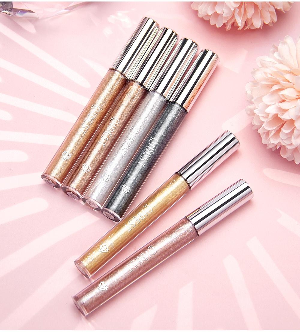 Liquid Lipstick Gloss, Dual-Use Eye Shadow and Lip Color, Long-Lasting, Easy Application, Shimmer Finish, Silver Gold Colors