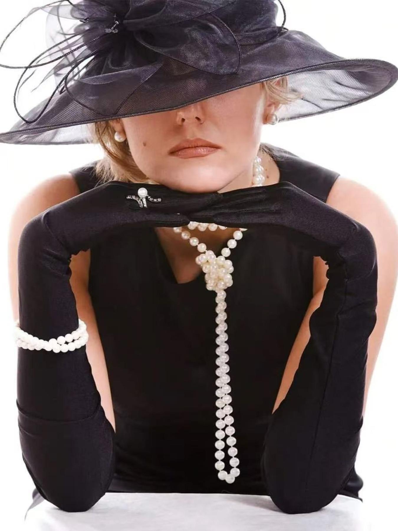 Elegant Women's Long Satin Gloves, 21 Inch Elbow-Length Design, Comfortable Fit for Parties, Performances & Cosplay, Adds Royal Charm