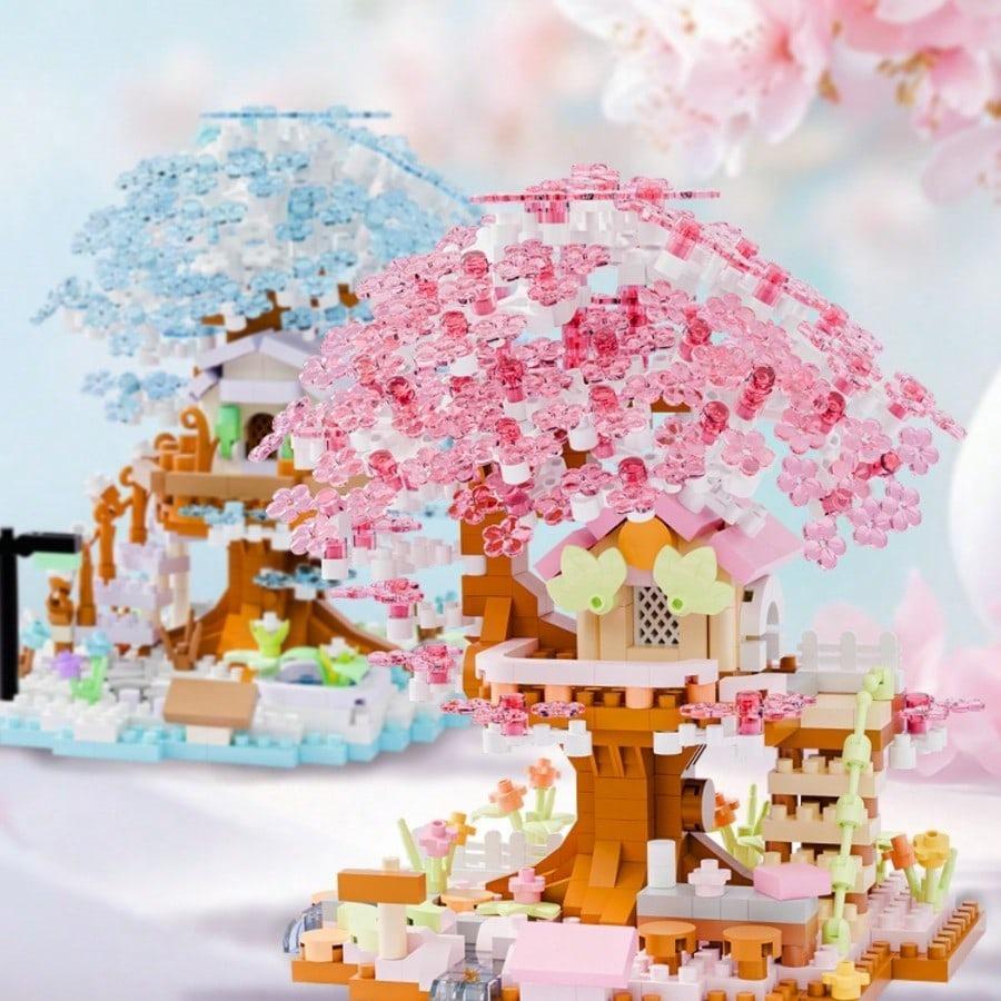 Sakura Tree Building Block Set, Creative Floral Toy, DIY Bouquet Model, Educational Craft Kit, Mother's Day Gift, Valentine's Day Present