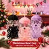 Adorable Bear-Shaped Glass Cup with Straw, 600ML Capacity, Reusable Transparent Cup for Ice Drinks, Milkshakes, Perfect Gift for Holidays!