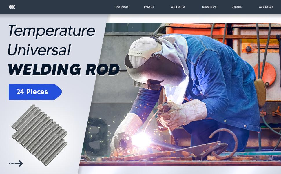 Classic 24 Pcs Quick Melting Low-Temperature Solder Rod Sticks - Beginner-Pro Metal Welding Electrode Rods for Stainless Iron Pipes, Inches-Sized Welding Accessories