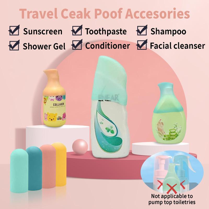 ✈️ Zero Spill Panic | 4-Pack Silicone Travel Bottle Covers | Luggage Leak Proof Toiletry Sleeves