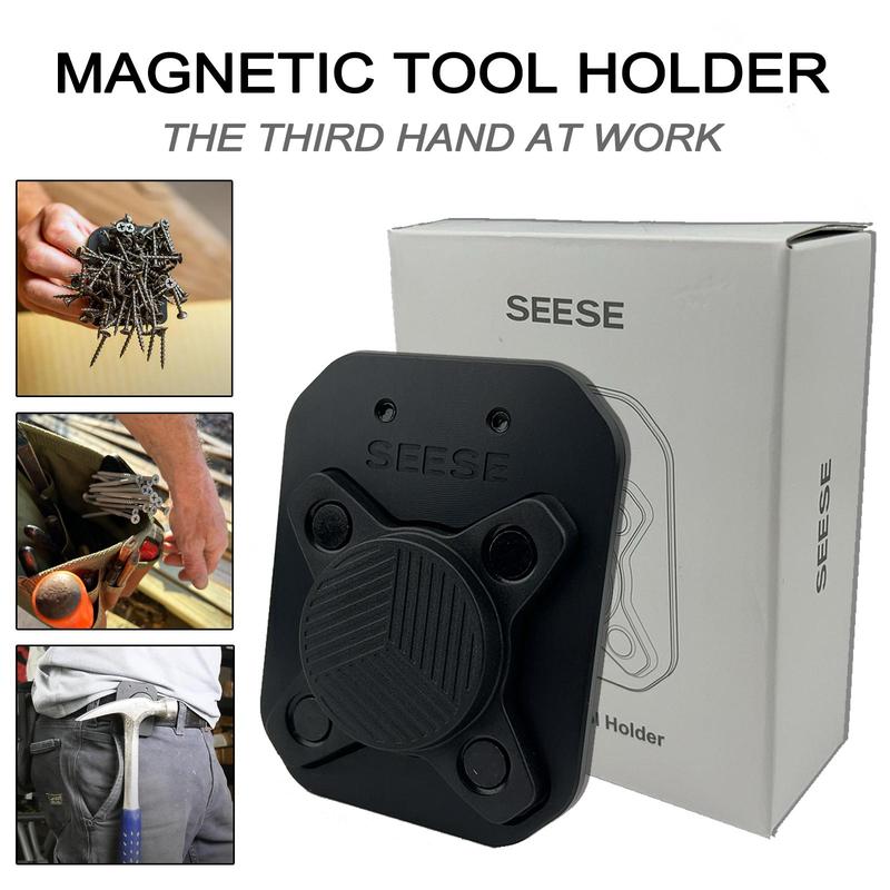 SEESE Magnetic Tool Holder,Clip On Belt Magnet for Screws,Nails,Hammers,Sockets,Pliers,Screwdrivers,Trowels,Drill Bits,Wrenches &More Heavy Duty