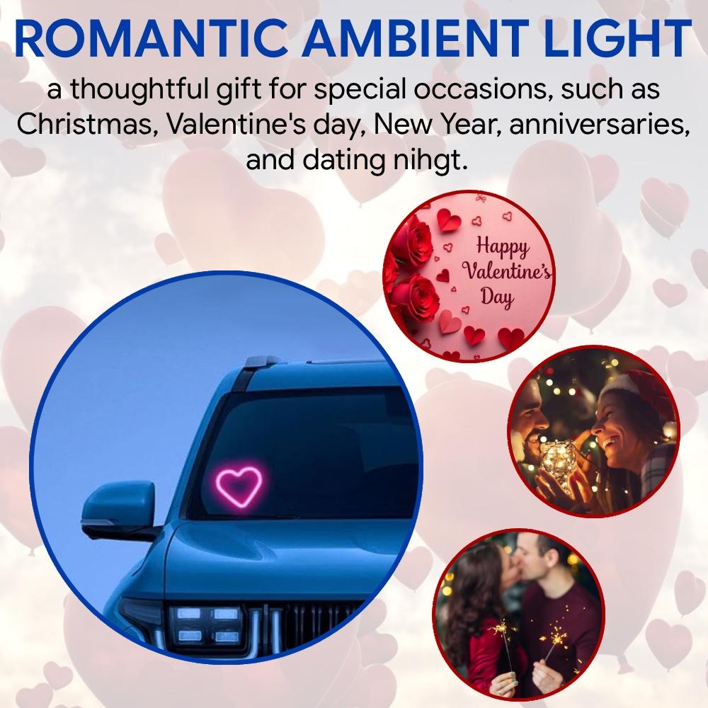 Solar Powered LED Heart Shape Decorative Atmosphere Light, Led Mood Light, Suction Cup Design, Supports USB Charging, Perfect for Home Decoration