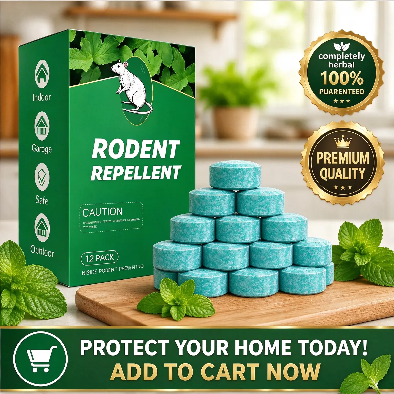 24 Pack Peppermint Oil Rodent Repellent, Natural Mint Scent Repels Mice, Rats & Ants, Eco Friendly, Long Lasting, Safe for Indoor & Outdoor