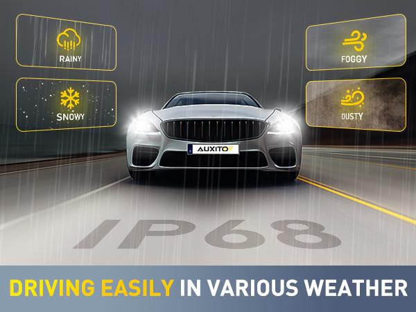 AUXITO 9005 9006 9007 9008 H13 H11 H10 H4 H7 H15 H1 H3 LED Headlights Bulbs Combo,Fog Lights, 6500K Cool White,Plug and Play, 120W High-Speed Cooling Fan Light Bulbs, Pack of 4